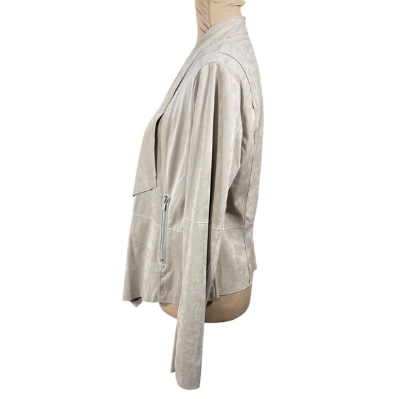 KUT From The Kloth Faux Suede Jacket Size M Medium Tan Drape Front - Picture 2 of 7